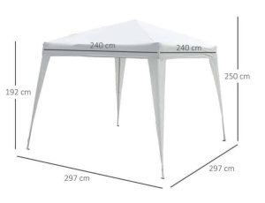 Gazebo 300x300cm Oasi in tubolare acciaio Bianco -2366