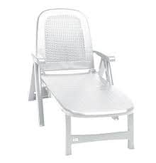 Lettino da giardino richiudibile bianco-0