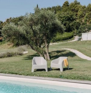 Poltrona da esterno in resina Petra z185 bianca-2332