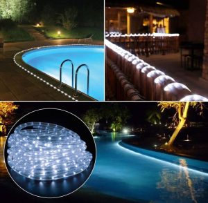 Tubo trasparente luminoso luce bianca 8mt-4173