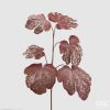 Rametto di fico con foglie glitterate rosa 70cm-0