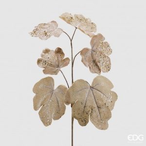Rametto di fico foglie bianche con glitter 70cm-0
