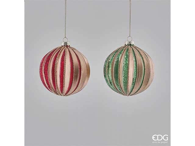 Sfera natalizia 10 cm rosso verde-0