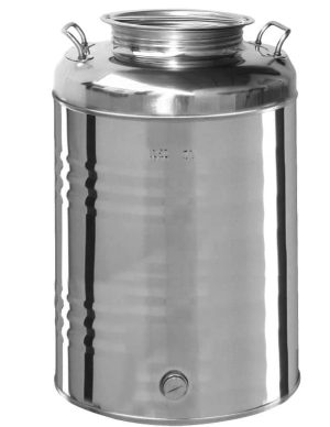 Bidone contenitore fusto inox per olio Olivari 50 lt-0