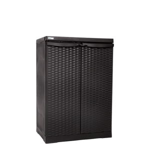 Mobile basso slim rattan wengè 2 piani-821