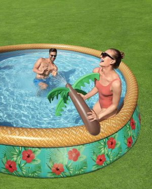 Bestway piscina tonda palms c/anello gonfiabile 457x84 cm-3746