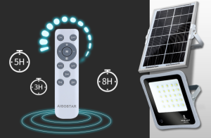 Faro Led da esterno con pannello solare 6500°K 30W Aigostar-0