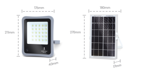 Faro Led da esterno con pannello solare 6500°K 50W-999