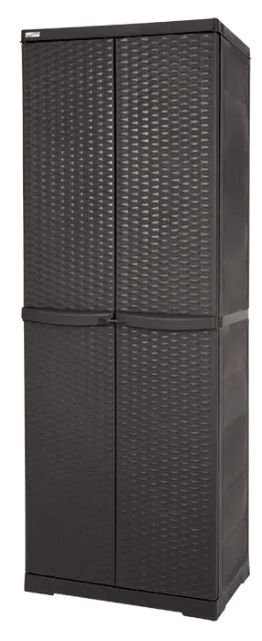 Mobile da esterno alto con piani in rattan Wengé -0