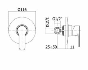 Miscelatore monocomando doccia Paffoni Blu-3654