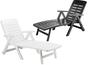 Lettino da giardino Smeraldo bianco-0