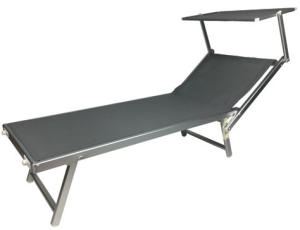 Lettino da giardino Rimini grigio-0