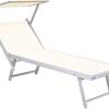 Lettino da giardino Rimini bianco-0