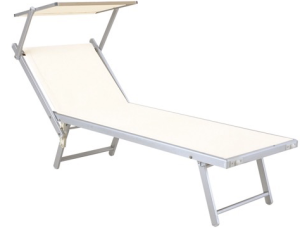 Lettino da giardino Rimini bianco-0