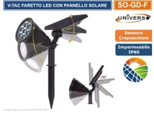 Faro da esterno led con pannello solare UNIVERSO 6500k-1974