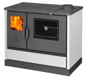 Cucina stufa a legna Social Bianca e nera-0