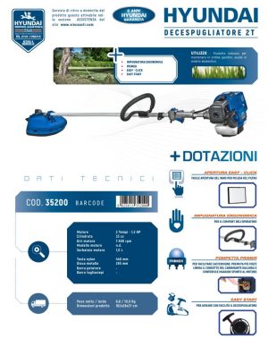 Decespugliatore Hyundai 2 tempi 33cc 35200-3504
