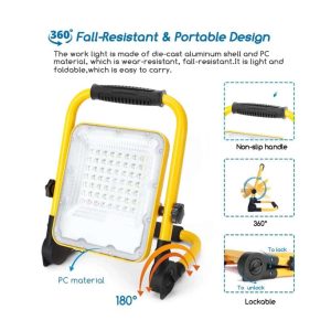 Faro led portatile ricaricabile 100w 2400Lm 6500k°-3716