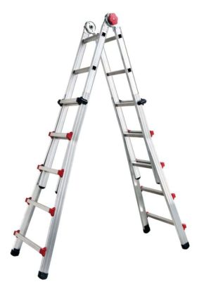 Scala telescopica in alluminio 5+5 Sicos Profi Plus gradini-0