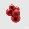 Grappolo natalizio 5 palle pvc rosso-0