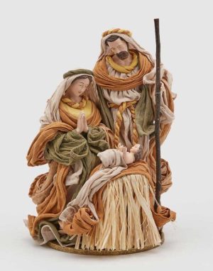 Natività in tessuto e paglia H 36cm-0