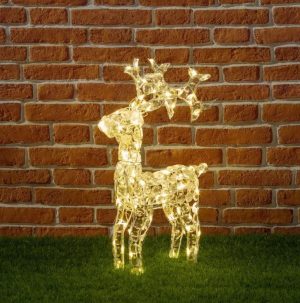 Renna Natalizia luminosa 100 led H 70 cm-0