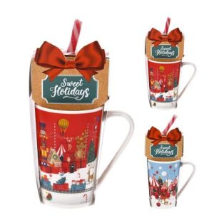 Tazza natalizia Becky's con bevanda e caramella-0